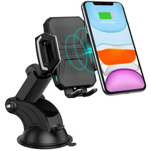 Заредете изображение във визуализатора на галерията – Choetech Qi wireless charger 10W car holder with adjustable arm for dashboard + USB cable - USB Type C 1m black (T521-S) - TopMag
