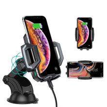 Заредете изображение във визуализатора на галерията – Choetech Qi wireless charger 10W car holder with adjustable arm for dashboard + USB cable - USB Type C 1m black (T521-S) - TopMag
