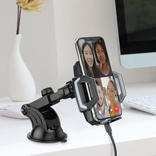 Заредете изображение във визуализатора на галерията – Choetech Qi wireless charger 10W car holder with adjustable arm for dashboard + USB cable - USB Type C 1m black (T521-S) - TopMag
