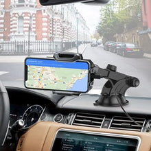 Заредете изображение във визуализатора на галерията – Choetech Qi wireless charger 10W car holder with adjustable arm for dashboard + USB cable - USB Type C 1m black (T521-S) - TopMag
