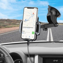 Заредете изображение във визуализатора на галерията – Choetech Qi wireless charger 10W car holder with adjustable arm for dashboard + USB cable - USB Type C 1m black (T521-S) - TopMag
