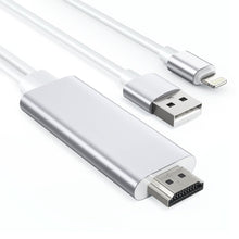 Заредете изображение във визуализатора на галерията – Choetech USB Video Cable Lightning to HDMI Adapter for TV Monitor 1.8m White (LH0020) - TopMag
