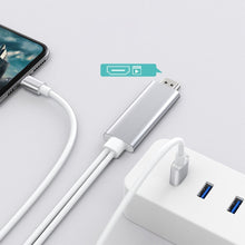 Заредете изображение във визуализатора на галерията – Choetech USB Video Cable Lightning to HDMI Adapter for TV Monitor 1.8m White (LH0020) - TopMag

