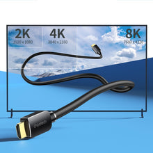 Заредете изображение във визуализатора на галерията – Choetech HDMI 2.1 cable 8K 60Hz 48Gbps / 4K 144Hz / 2K 165 Hz 3D Dynamic HDR 2m black (XHH03) - TopMag

