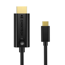 Заредете изображение във визуализатора на галерията – Choetech cable USB Type C - HDMI 4K 30Hz 3m black cable (XCH-0030) - TopMag
