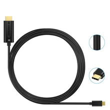 Заредете изображение във визуализатора на галерията – Choetech cable USB Type C - HDMI 4K 30Hz 3m black cable (XCH-0030) - TopMag
