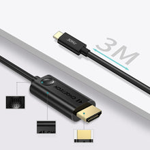Заредете изображение във визуализатора на галерията – Choetech cable USB Type C - HDMI 4K 30Hz 3m black cable (XCH-0030) - TopMag
