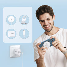 Заредете изображение във визуализатора на галерията – Choetech 15W Magnetic Qi Wireless Charger (MagSafe Compatible) White (T517-F) + Stand Holder Silver - TopMag
