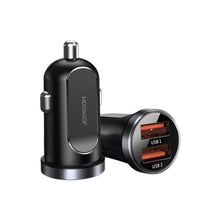 Заредете изображение във визуализатора на галерията – Joyroom C-A09 Mini dual-port QC3.0 Smart fast charge 2x USB 30W Quick Charge, SCP, PD, AFC Black - TopMag
