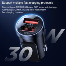 Заредете изображение във визуализатора на галерията – Joyroom C-A09 Mini dual-port QC3.0 Smart fast charge 2x USB 30W Quick Charge, SCP, PD, AFC Black - TopMag
