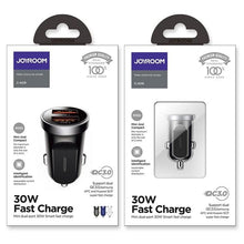 Заредете изображение във визуализатора на галерията – Joyroom C-A09 Mini dual-port QC3.0 Smart fast charge 2x USB 30W Quick Charge, SCP, PD, AFC Black - TopMag
