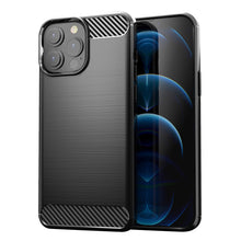 Заредете изображение във визуализатора на галерията – Carbon Case Flexible Cover TPU Case for iPhone 13 Pro black - TopMag
