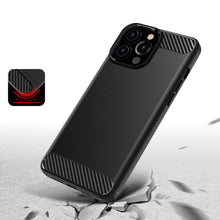 Заредете изображение във визуализатора на галерията – Carbon Case Flexible Cover TPU Case for iPhone 13 Pro black - TopMag

