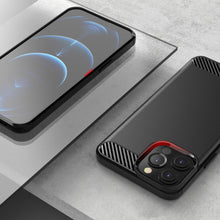 Заредете изображение във визуализатора на галерията – Carbon Case Flexible Cover TPU Case for iPhone 13 Pro black - TopMag
