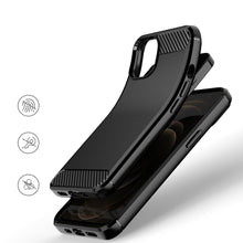 Заредете изображение във визуализатора на галерията – Carbon Case Flexible Cover TPU Case for iPhone 13 mini black - TopMag
