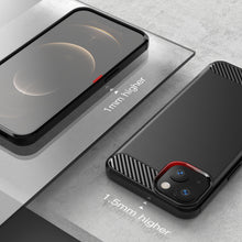 Заредете изображение във визуализатора на галерията – Carbon Case Flexible Cover TPU Case for iPhone 13 mini black - TopMag
