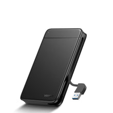 Заредете изображение във визуализатора на галерията – Ugreen pocket SSD / HDD enclosure 2.5'' SATA built-in USB-A cable black (CM352)
