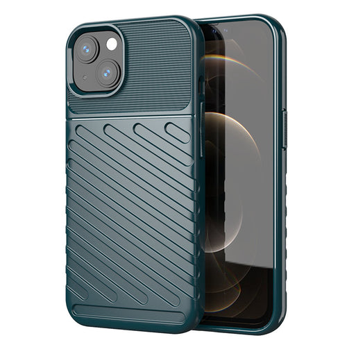 Thunder Case Flexible Tough Rugged Cover TPU Case for iPhone 13 green - TopMag