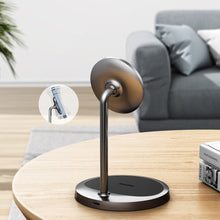 Заредете изображение във визуализатора на галерията – Choetech 2in1 Magnetic Holder Qi Wireless Charger for Magsafe 15W Gray + 20W AC Charger (T575-F) - TopMag
