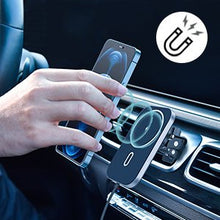 Заредете изображение във визуализатора на галерията – Choetech Car Kit Magnetic Mount Induction Qi Charger 15W (MagSafe Compatible) 1m Black (T200-F) + USB / USB Type C Car Charger - TopMag
