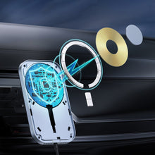 Заредете изображение във визуализатора на галерията – Choetech Car Kit Magnetic Mount Induction Qi Charger 15W (MagSafe Compatible) 1m Black (T200-F) + USB / USB Type C Car Charger - TopMag
