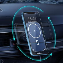 Заредете изображение във визуализатора на галерията – Choetech Car Kit Magnetic Mount Induction Qi Charger 15W (MagSafe Compatible) 1m Black (T200-F) + USB / USB Type C Car Charger - TopMag
