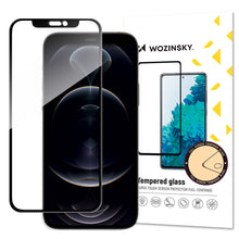 Заредете изображение във визуализатора на галерията – Wozinsky Tempered Glass Full Glue Super Tough Screen Protector Full Coveraged with Frame Case Friendly for iPhone 13 mini black - TopMag
