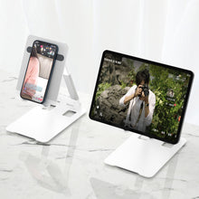 Заредете изображение във визуализатора на галерията – Dudao foldable stand phone stand tablet white (F10XS) - TopMag
