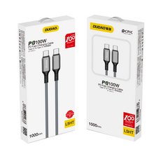 Заредете изображение във визуализатора на галерията – Dudao quick charging PD USB Type C - USB Type C cable 100W 1m (L5HT) - TopMag
