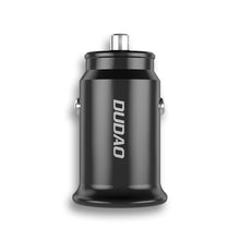 Заредете изображение във визуализатора на галерията – Dudao fast car charger with USB ports QC3.0 + Type C PD black + USB-C cable - Lightning 18W black (R3PRO) - TopMag
