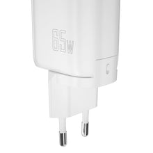 Заредете изображение във визуализатора на галерията – Dudao 3-port GaN charger 3in1 (EU, US, UK) 2 x Type C (PD) + USB (QC) 65W white (A7PRO) - TopMag
