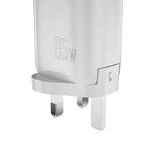 Заредете изображение във визуализатора на галерията – Dudao 3-port GaN charger 3in1 (EU, US, UK) 2 x Type C (PD) + USB (QC) 65W white (A7PRO) - TopMag
