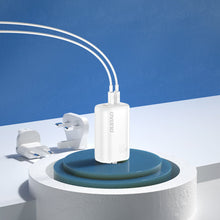 Заредете изображение във визуализатора на галерията – Dudao 3-port GaN charger 3in1 (EU, US, UK) 2 x Type C (PD) + USB (QC) 65W white (A7PRO) - TopMag
