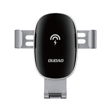 Заредете изображение във визуализатора на галерията – Dudao 15W Wireless Qi Charger Gravity Car Holder for Air Vent Grille Black (F3PRO) - TopMag
