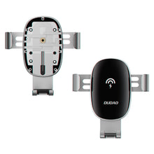 Заредете изображение във визуализатора на галерията – Dudao 15W Wireless Qi Charger Gravity Car Holder for Air Vent Grille Black (F3PRO) - TopMag
