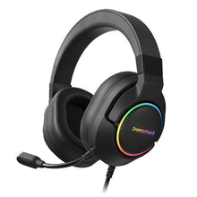Заредете изображение във визуализатора на галерията – Tronsmart Sparkle RGB Gaming Headset circumaural USB headphones with microphone and remote control for players black (467600) - TopMag
