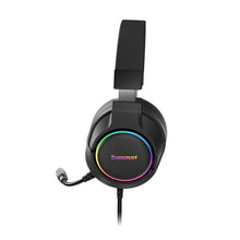 Заредете изображение във визуализатора на галерията – Tronsmart Sparkle RGB Gaming Headset circumaural USB headphones with microphone and remote control for players black (467600) - TopMag

