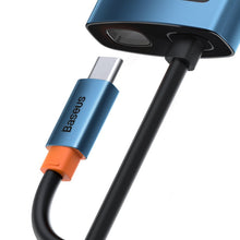 Заредете изображение във визуализатора на галерията – Baseus Metal Gleam 6in1 multifunctional USB Type C hub - USB Type C Power Delivery 100W / HDMI 4K 30Hz / 3x USB 3.2 Gen 1 / RJ45 1Gbps blue (WKWG000003) - TopMag

