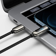 Заредете изображение във визуализатора на галерията – Baseus USB Type C - Lightning 20W fast charging data cable Power Delivery with display screen power meter 2m black (CATLSK-A01) - TopMag
