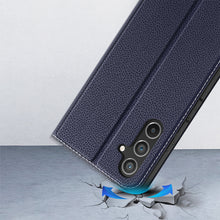 Заредете изображение във визуализатора на галерията – Dux Ducis Skin X2 case for Samsung Galaxy A54 5G flip cover wallet stand blue
