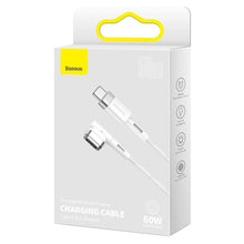 Заредете изображение във визуализатора на галерията – Baseus Zinc angular magnetic power cable for MacBook Power - USB Type C 60W 2m white L-shape (CATXC-W02) - TopMag
