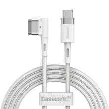 Заредете изображение във визуализатора на галерията – Baseus Zinc angular magnetic power cable for MacBook Power - USB Type C 60W 2m white L-shape (CATXC-W02) - TopMag
