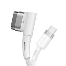 Заредете изображение във визуализатора на галерията – Baseus Zinc angular magnetic power cable for MacBook Power - USB Type C 60W 2m white L-shape (CATXC-W02) - TopMag
