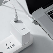 Заредете изображение във визуализатора на галерията – Baseus Zinc angular magnetic power cable for MacBook Power - USB Type C 60W 2m white L-shape (CATXC-W02) - TopMag
