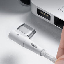 Заредете изображение във визуализатора на галерията – Baseus Zinc angular magnetic power cable for MacBook Power - USB Type C 60W 2m white L-shape (CATXC-W02) - TopMag
