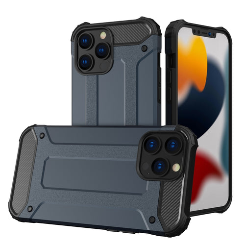 Hybrid Armor Case Tough Rugged Cover for iPhone 13 Pro blue - TopMag