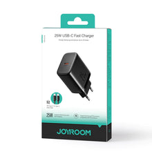 Заредете изображение във визуализатора на галерията – Joyroom JR-TCF11 fast charger with a power of up to 25W + USB-C / USB-C cable 1m - white
