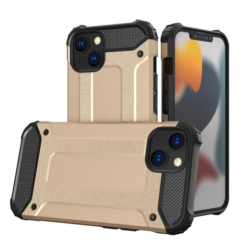 Hybrid Armor Case Tough Rugged Cover for iPhone 13 golden - TopMag