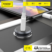 Заредете изображение във визуализатора на галерията – Foneng Car charger C15 - USB - 20W 4A silver
