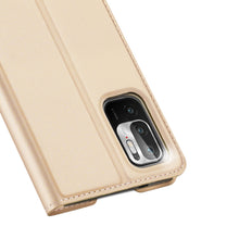 Заредете изображение във визуализатора на галерията – Dux Ducis Skin Pro Bookcase type case for Xiaomi Redmi Note 10 5G / Poco M3 Pro golden - TopMag
